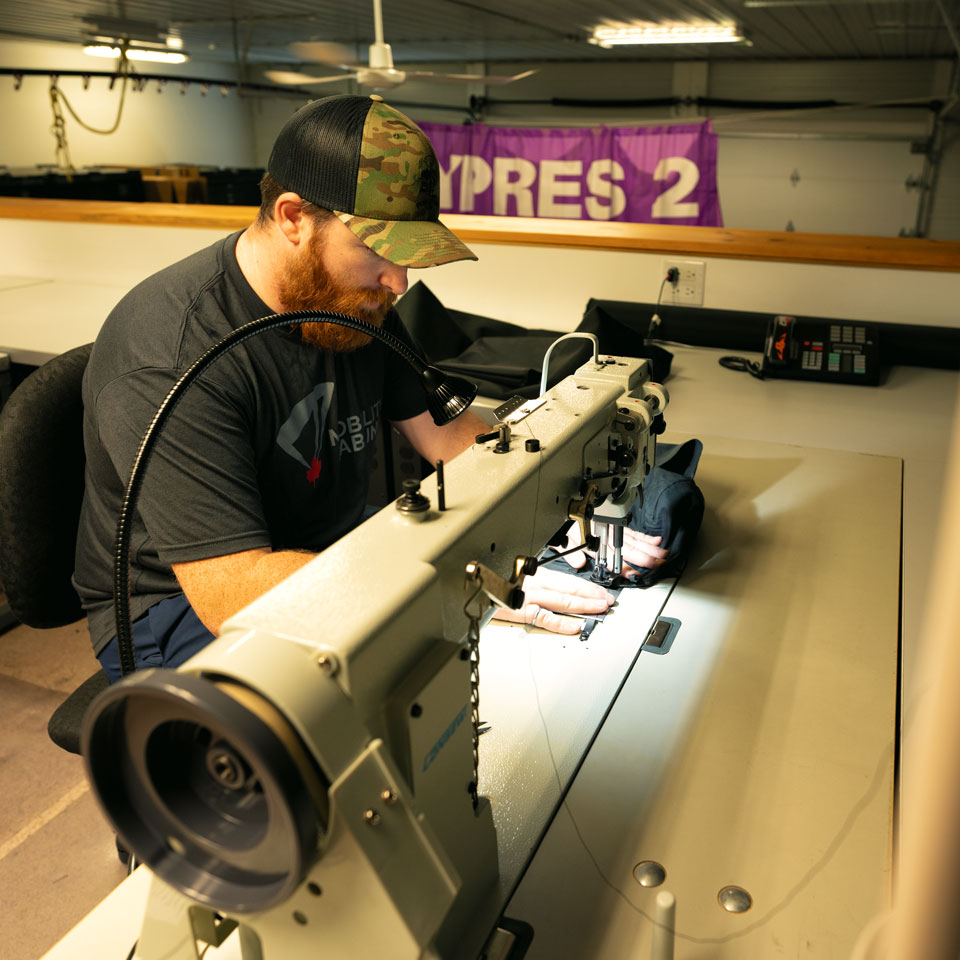 Mobility Lab Inc FAA rigger using industrial sewing machine