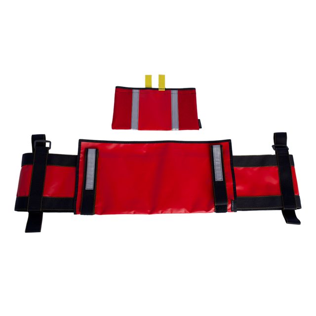 Red High Rise Pack with tool pouch