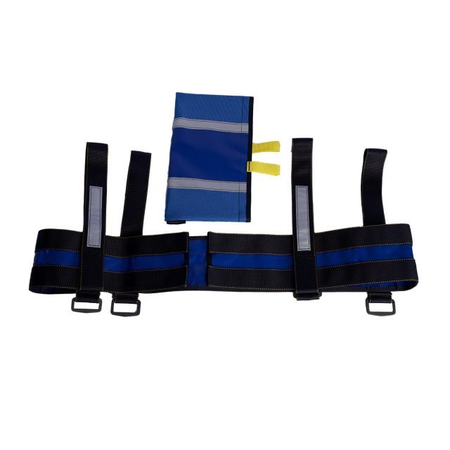 Blue High Rise Pack with tool pouch