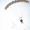 Jumper in fatigues flying Military Silhouette