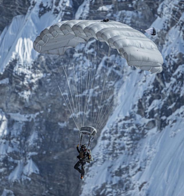 Military jumper flying military phoenix